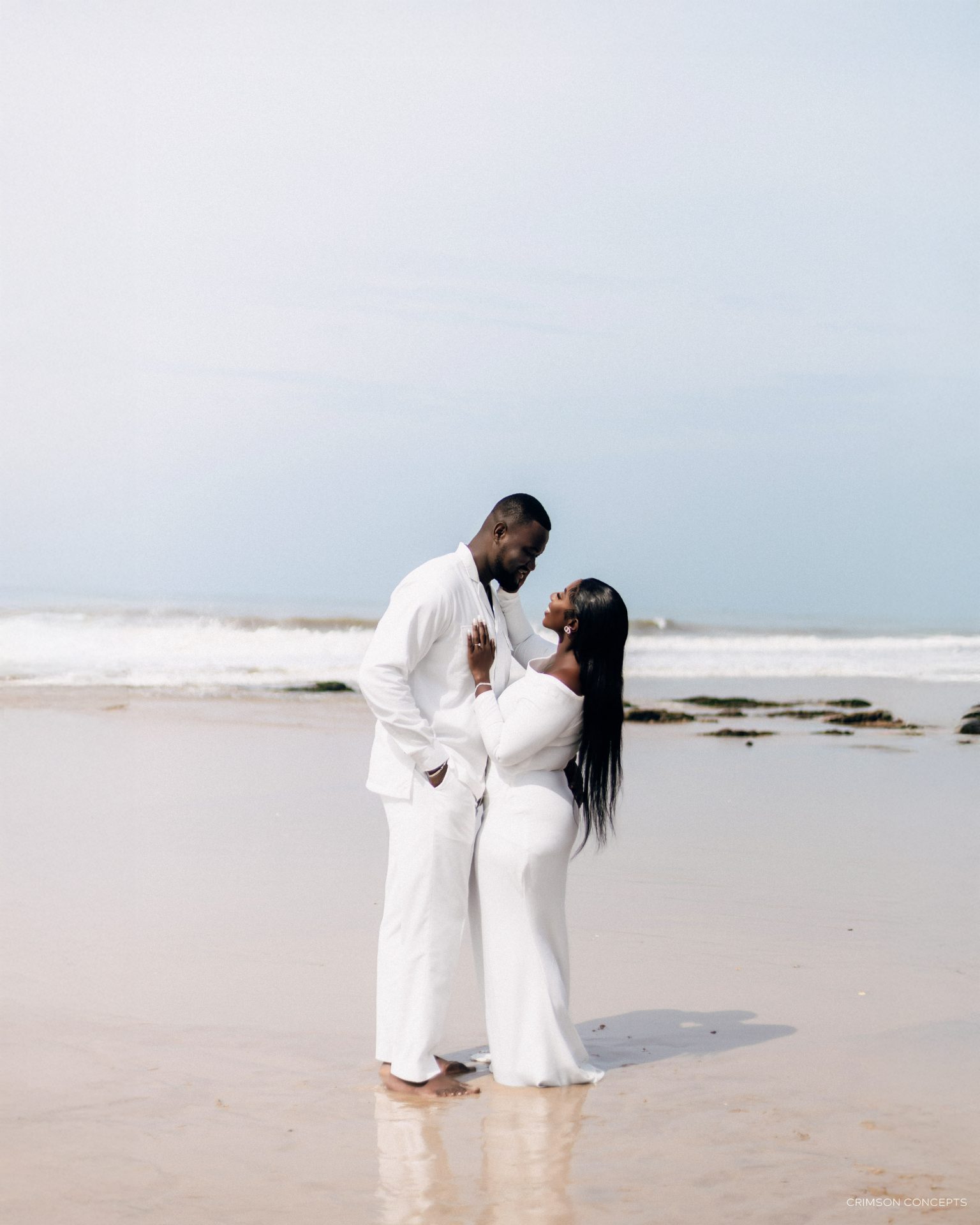 Couple photography by Crimson Concepts, Accra Ghana — beach editorial portrait