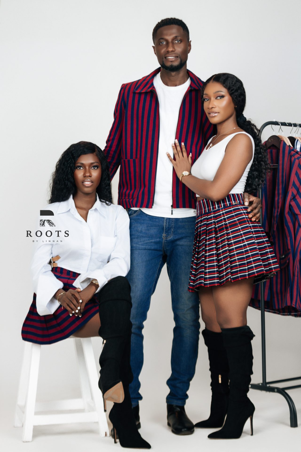 Fashion editorial photography by Crimson Concepts, Accra Ghana — Roots By Linnan campaign shoot, couple styling