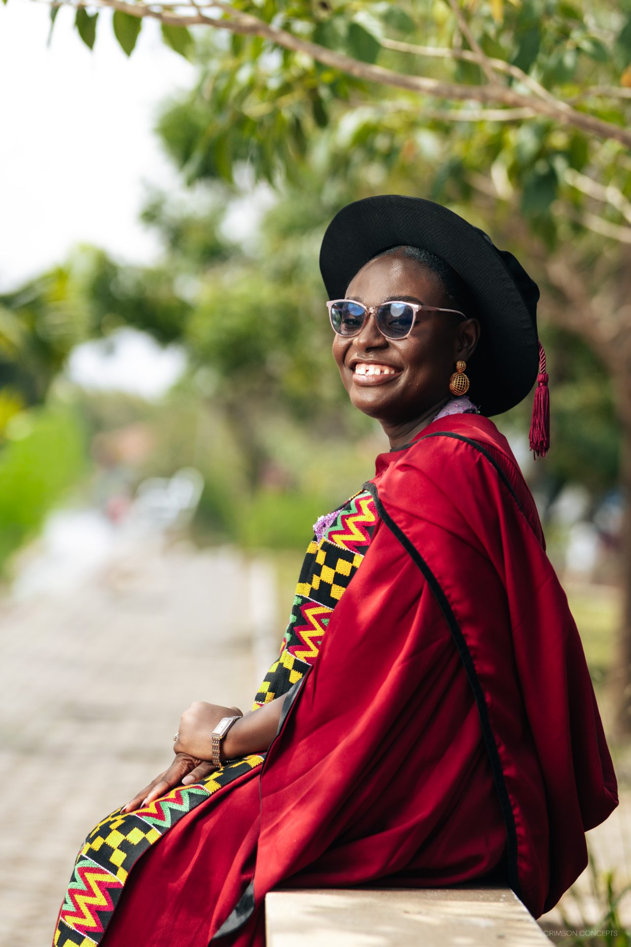Graduation photography by Crimson Concepts, Accra Ghana — PhD graduate portrait, University of Ghana