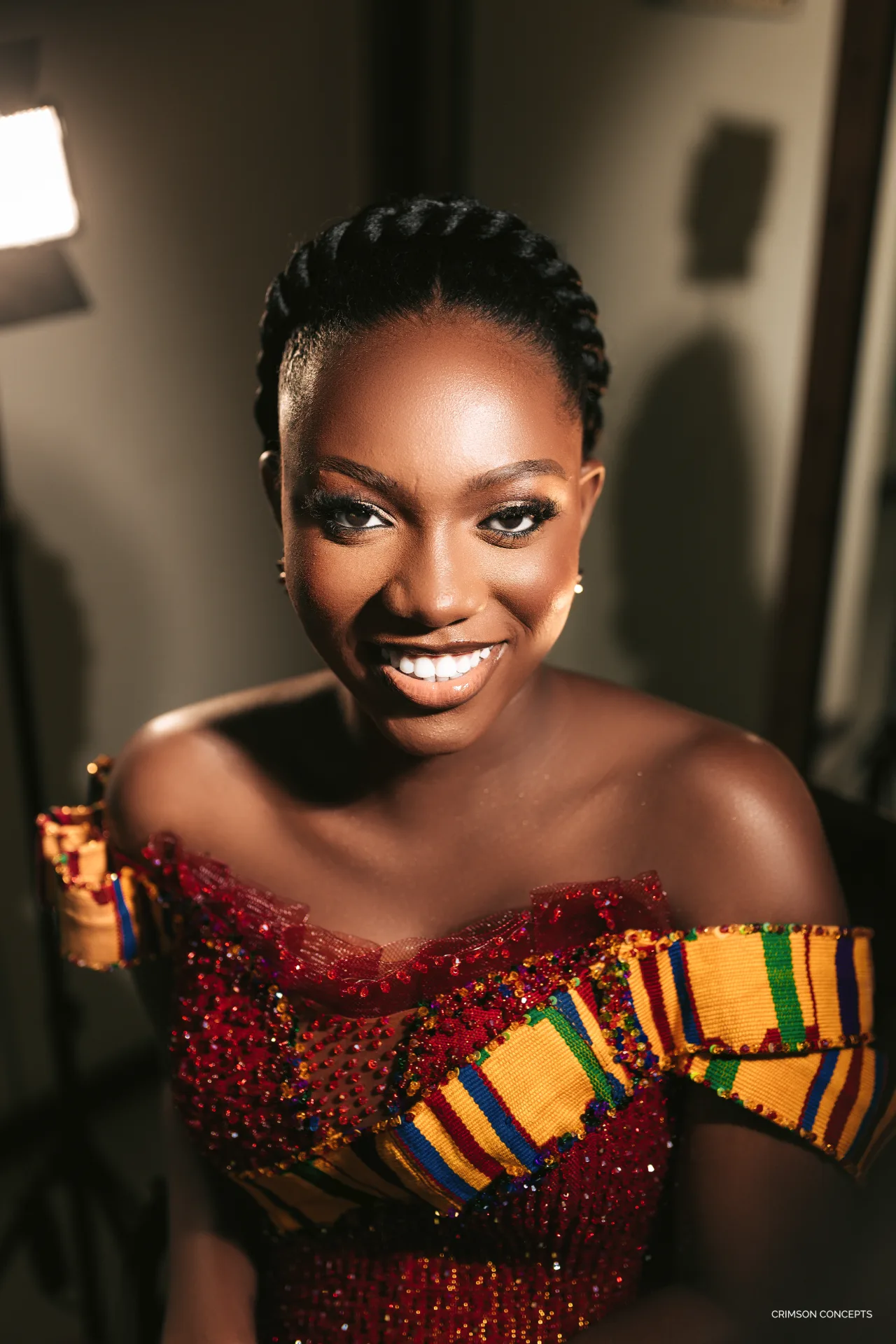 Bridal Portrait photography by Crimson Concepts, Accra Ghana — portrait with African print styling