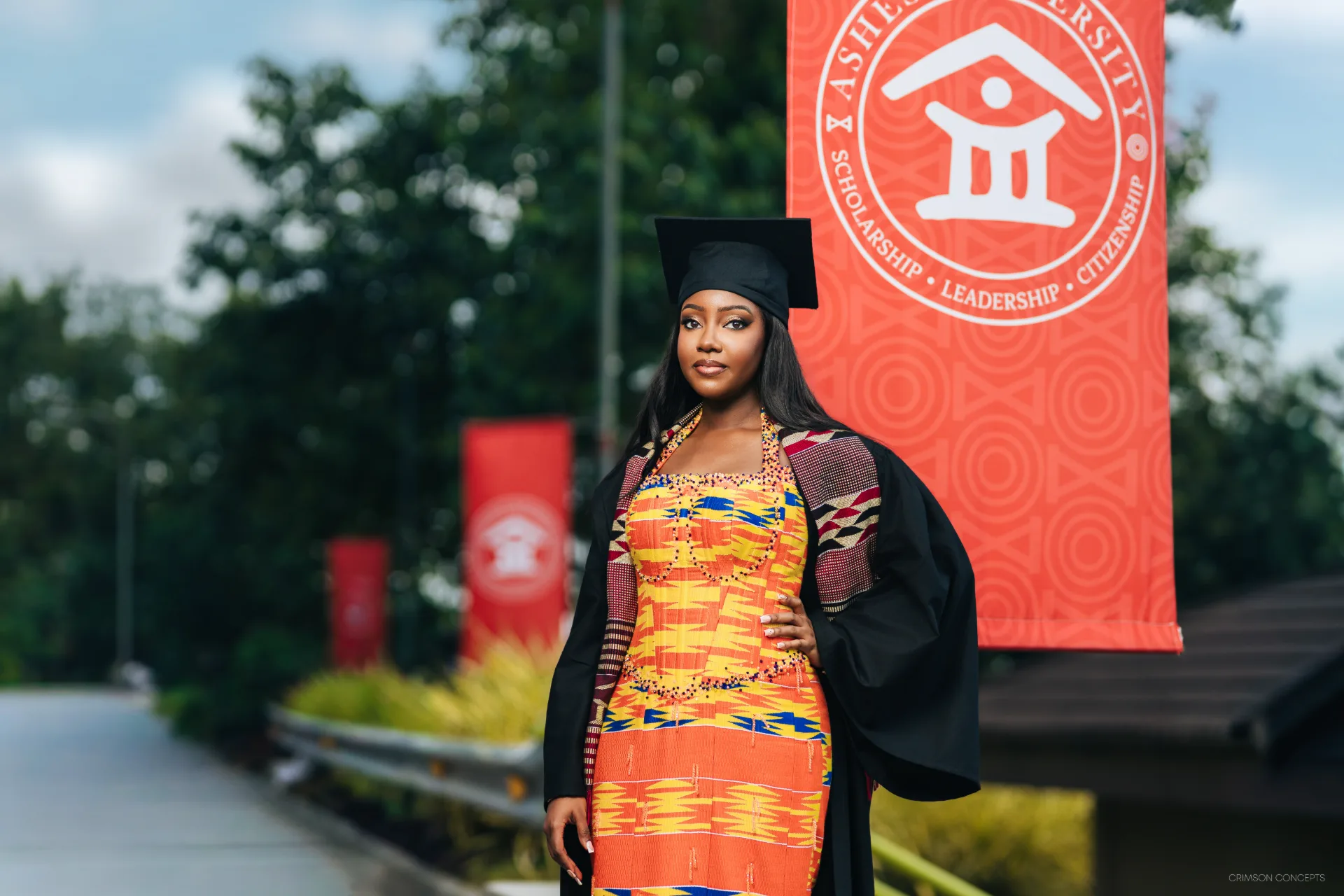 Portrait photography by Crimson Concepts, Accra Ghana — Ashesi graduation portrait in traditional attire