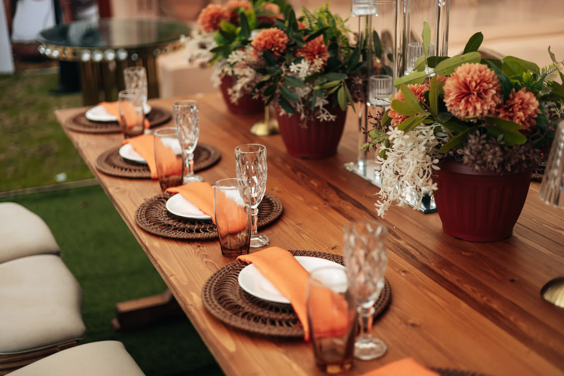 Traditional wedding photography by Crimson Concepts, Accra Ghana — reception table décor