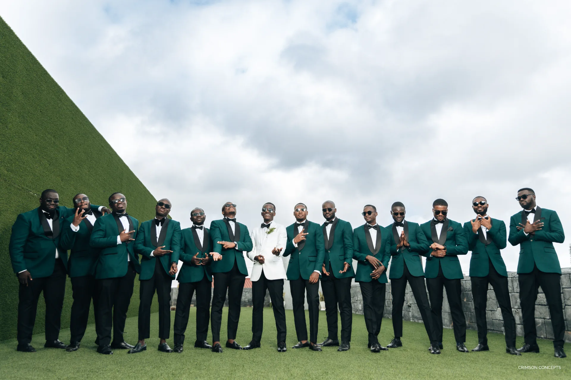 Wedding photography by Crimson Concepts, Accra Ghana — groomsmen group portrait