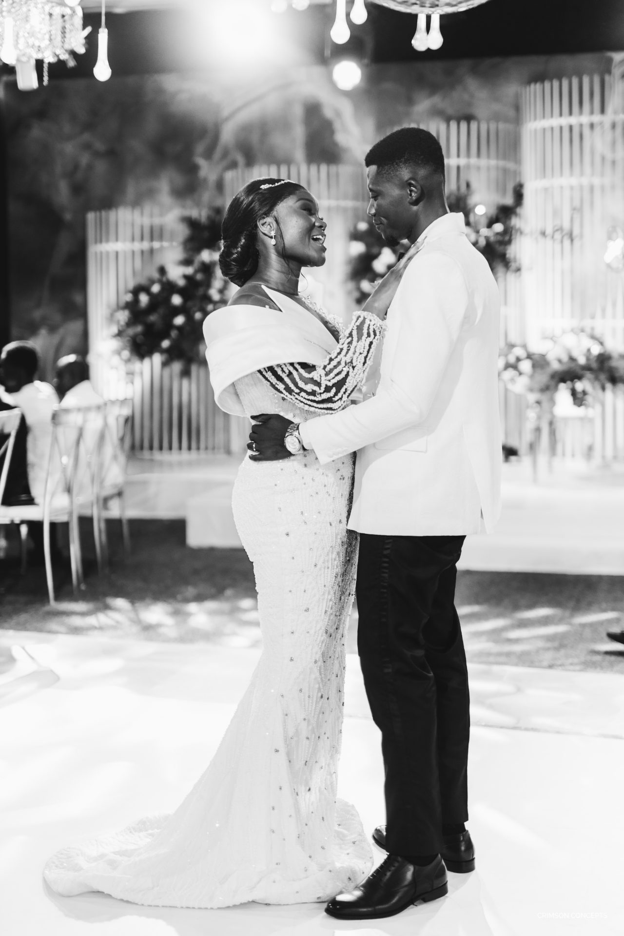 Wedding photography by Crimson Concepts, Accra Ghana — black and white couple portrait Seed Bride